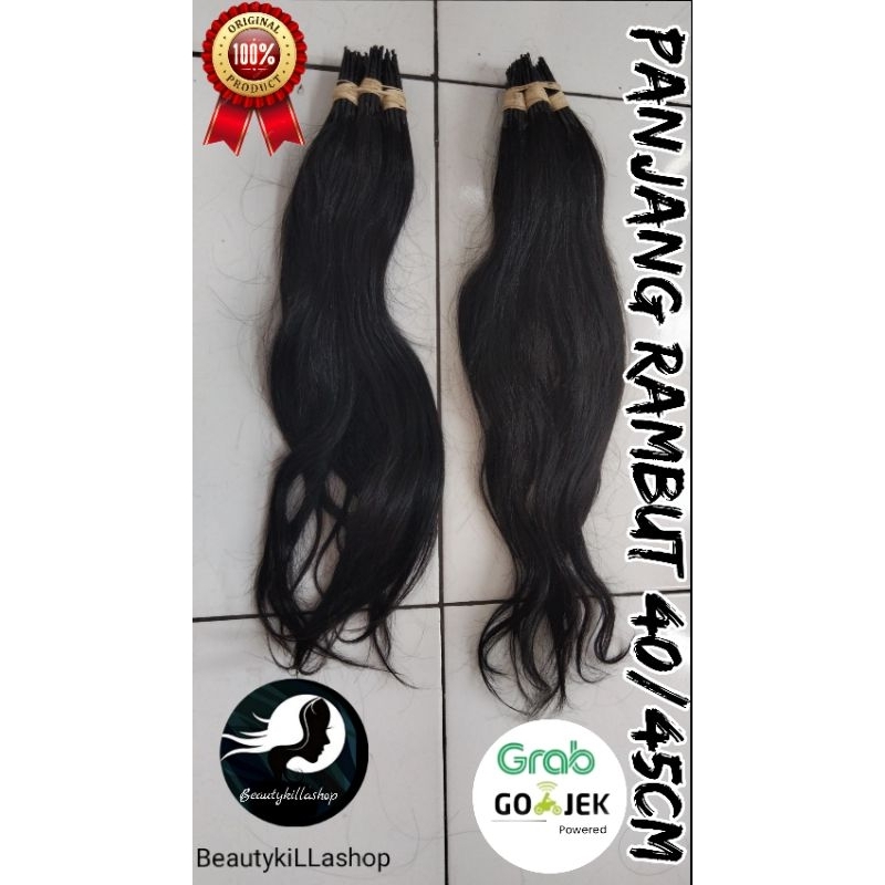 Jual RAMBUT SAMBUNGAN PER 1(HELAI)UKURAN 40-45CM,RAMBUT POTONGAN DARI ...