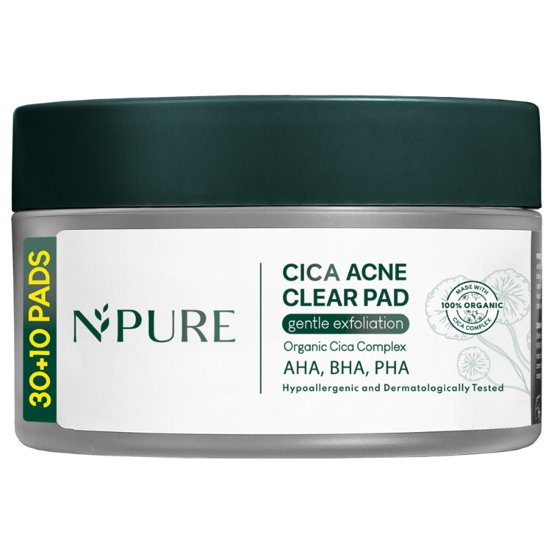 Jual NPURE Cica Acne Clear Pad Gentle Exfoliation Organic Cica Complex ...