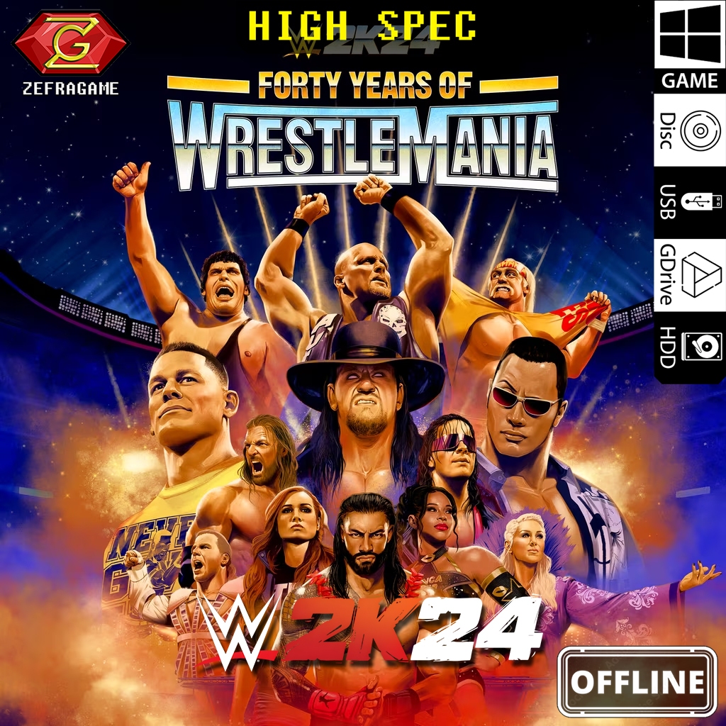 Jual WWE 2K24 40 Years of Wrestlemania Deluxe Edition PC Full Version ...