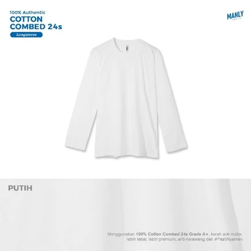 ( LEBIH TEBAL ) Kaos Polos Lengan Panjang Cotton Combed 24s