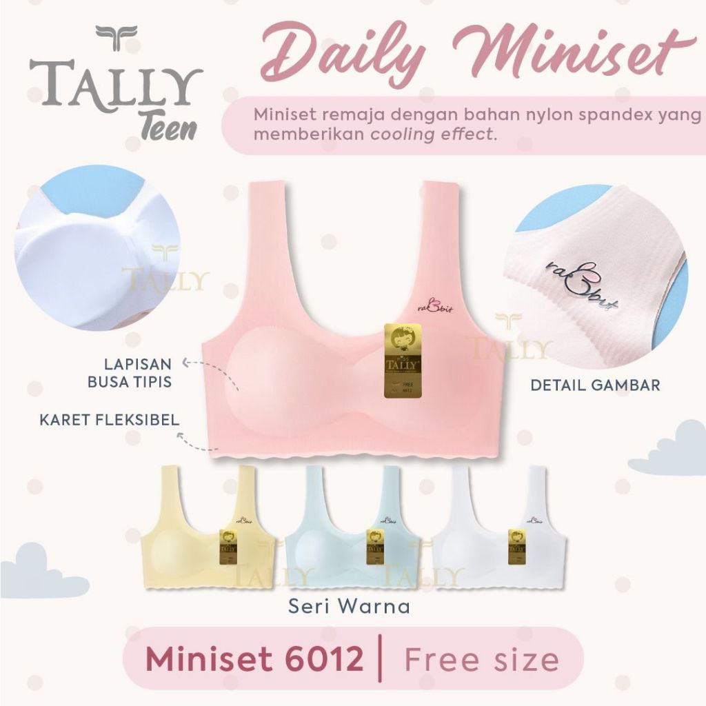 Jual MINISET BUSA TALLY 6012 ADA MOTIF RABBIT BAHAN SEAMLESS LICIN ...