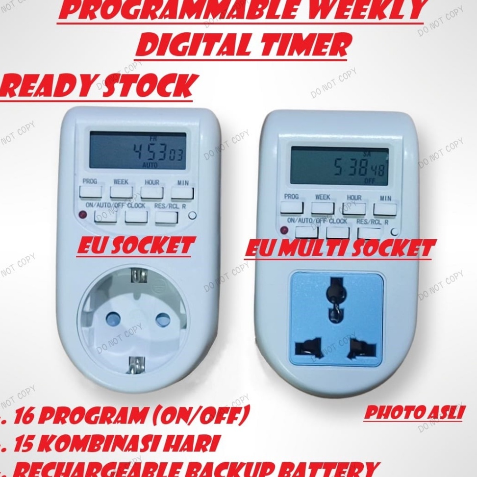 Jual Banyak Dipakai Programmable Digital Timer Switch Weekly Stop ...