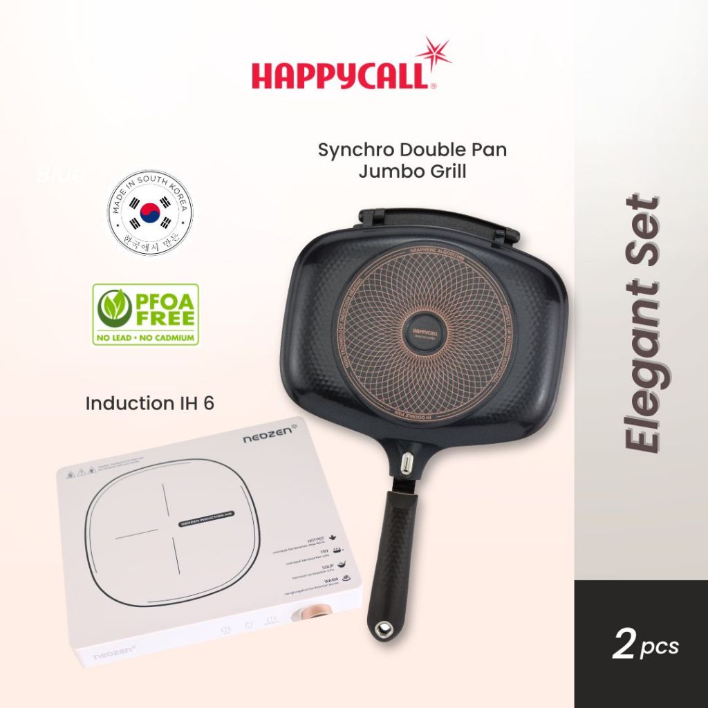 Jual Happycall Double Pan Induksi IH Synchro Grill 30cm & Kompor
