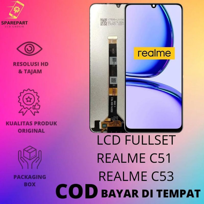 Jual LCD FULLSET REALME C51 / C51S / C53 / NOTE 50 / N53 ORIGINAL ...
