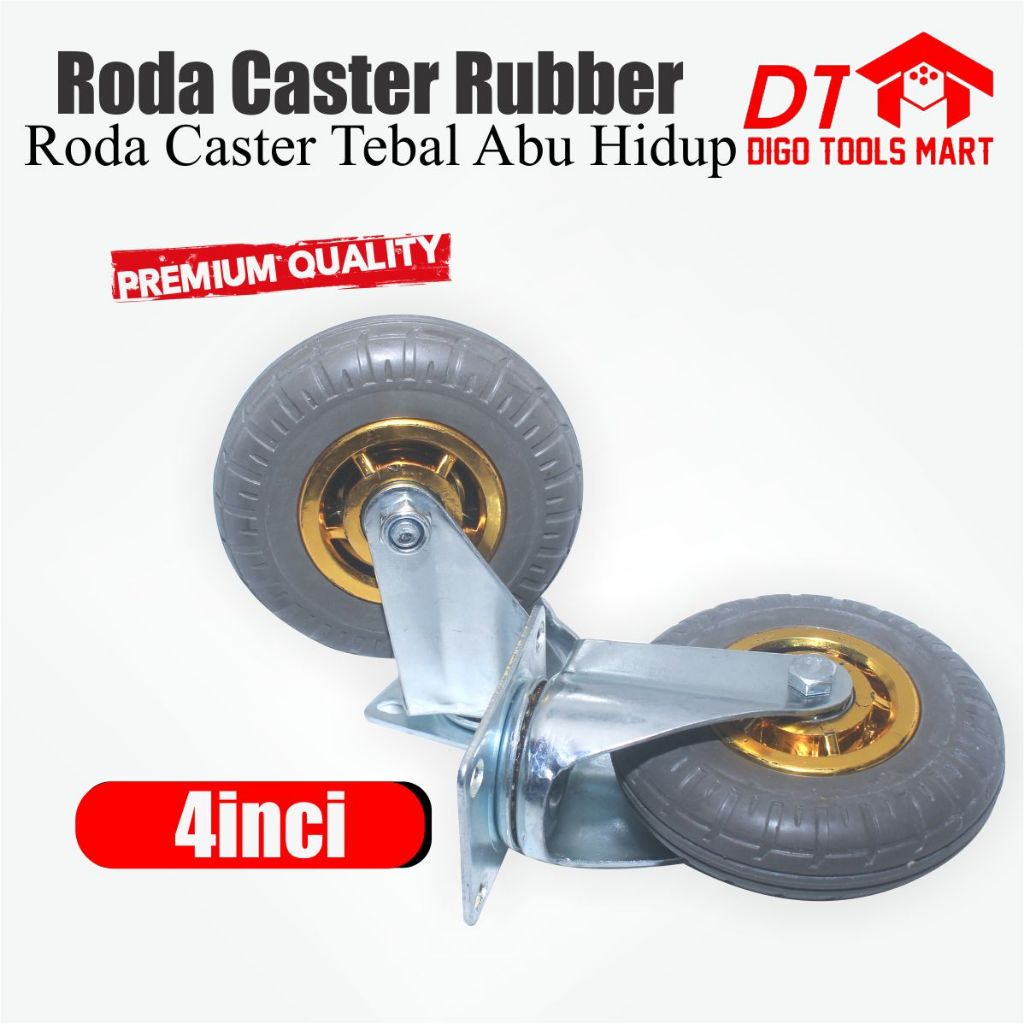 Jual Digo Roda Caster Troly Karet Abu Inci Hidup Roda Kastor Troli