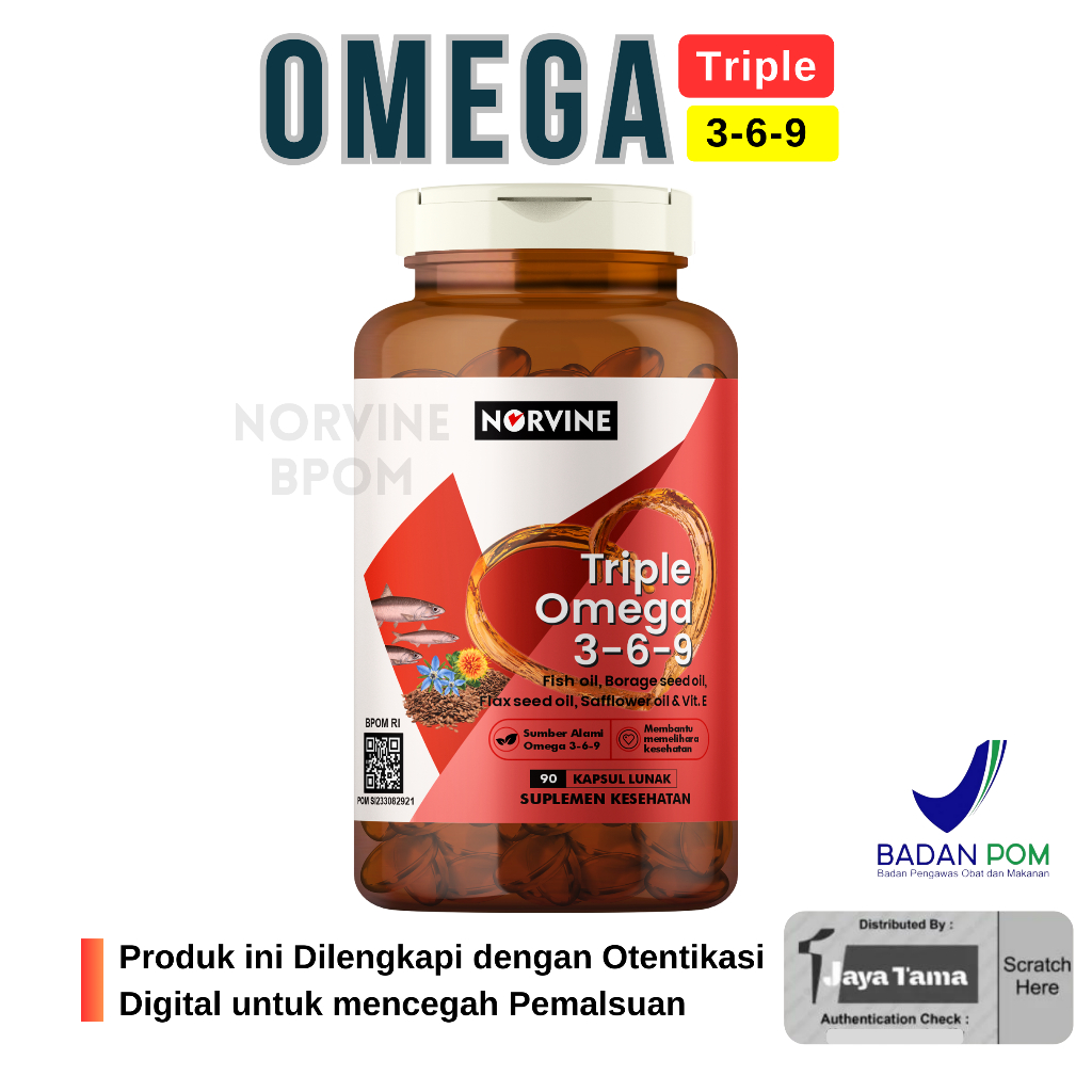 Jual TRIPLE OMEGA 369 NORVINE FISH OIL FLAX BORAGE OIL 90 SOFTGELS BPOM ...