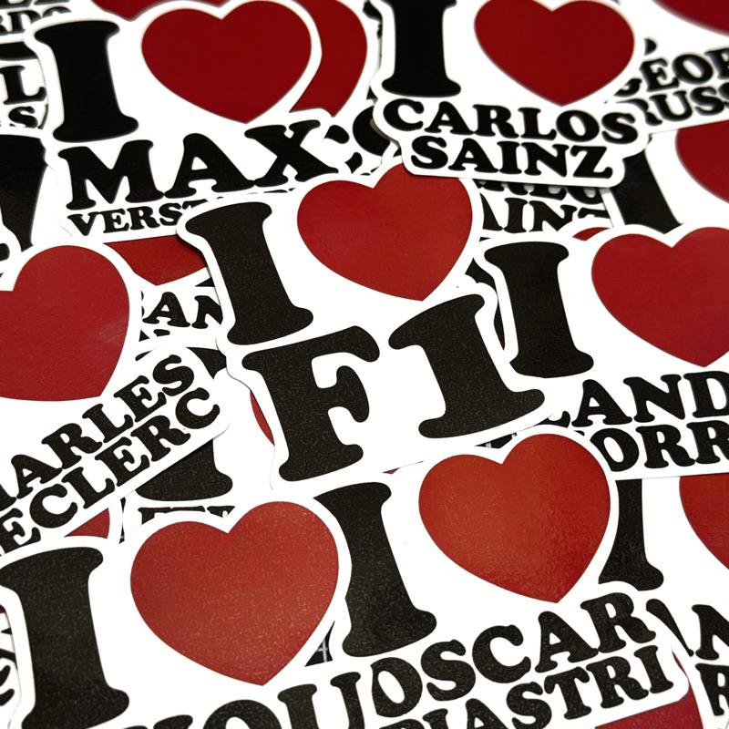 Jual I LOVE STICKER F1 EDITION (I LOVE CHARLES LECLERC, MAX, CARLOS ...