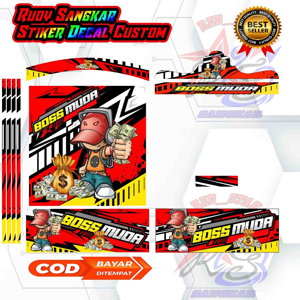 Jual STIKER DECAL SANGKAR KHOSAN MOTIF BOSS MUDA | Shopee Indonesia