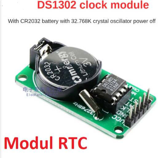 Jual modul pencacah waktu ds1302 real time clock module rtc ds 1302