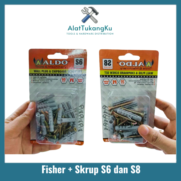 Jual Sekrup Fisher S6 S8 ALDO Viser Piser Fiser Fischer Skrup Sekerup Dinding Tembok Beton S 6