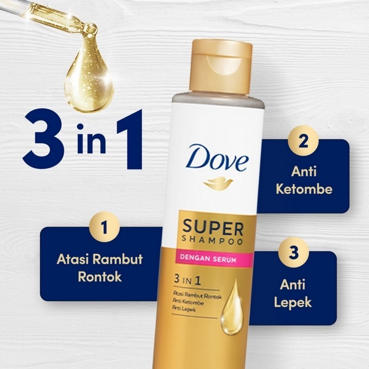 Jual Dove Super Shampoo 3 in 1 125 mL Shopee Indonesia