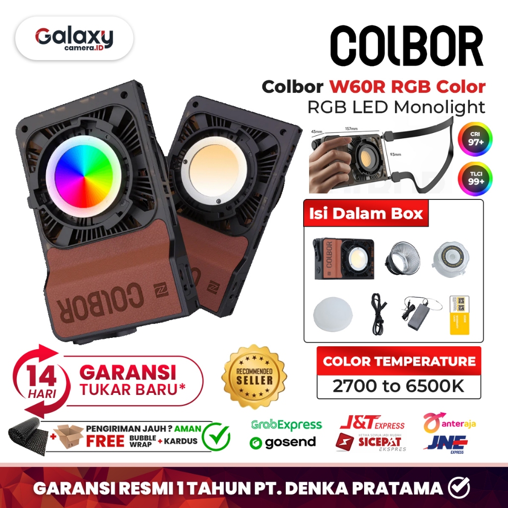 Jual Colbor W60R RGB Pocket LED Video Light Studio W 60R W60 R Lampu ...