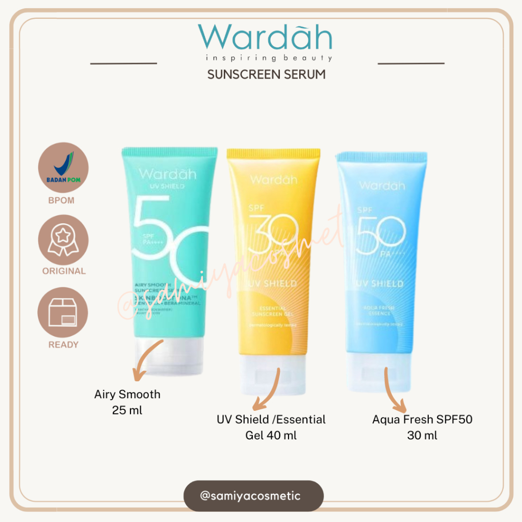 Jual Wardah UV Shield Sunscreen Series | Airy Smooth Sunscreen Serum ...