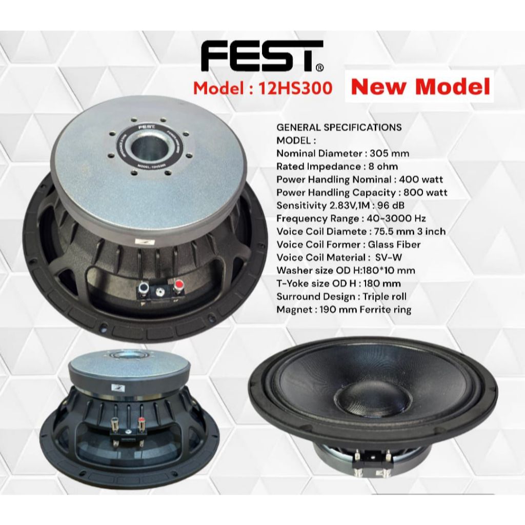 Jual Speaker Komponen Fest Hs Inch Voice Coil Inch Original Shopee Indonesia