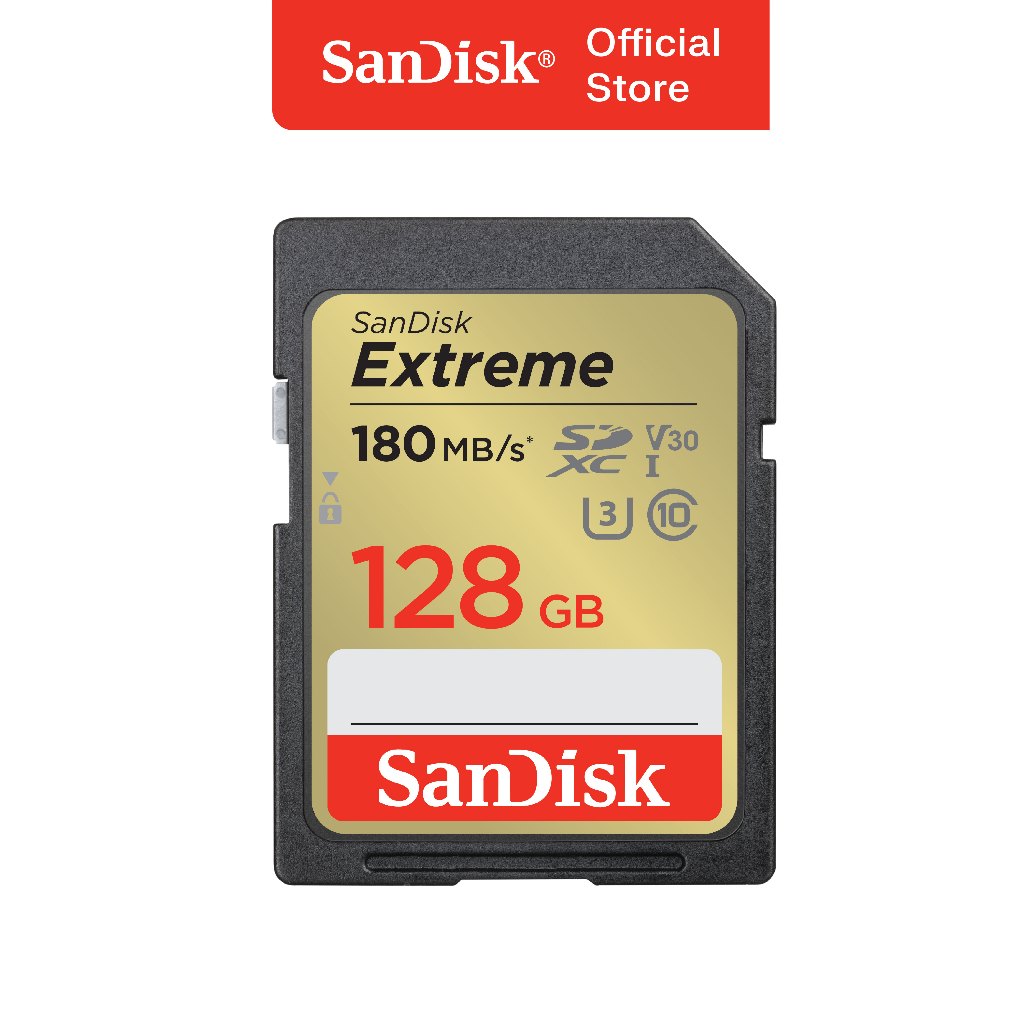 Jual SanDisk SDXC Card Extreme 128GB UHS-I Class 10 U3 V30 for 4K