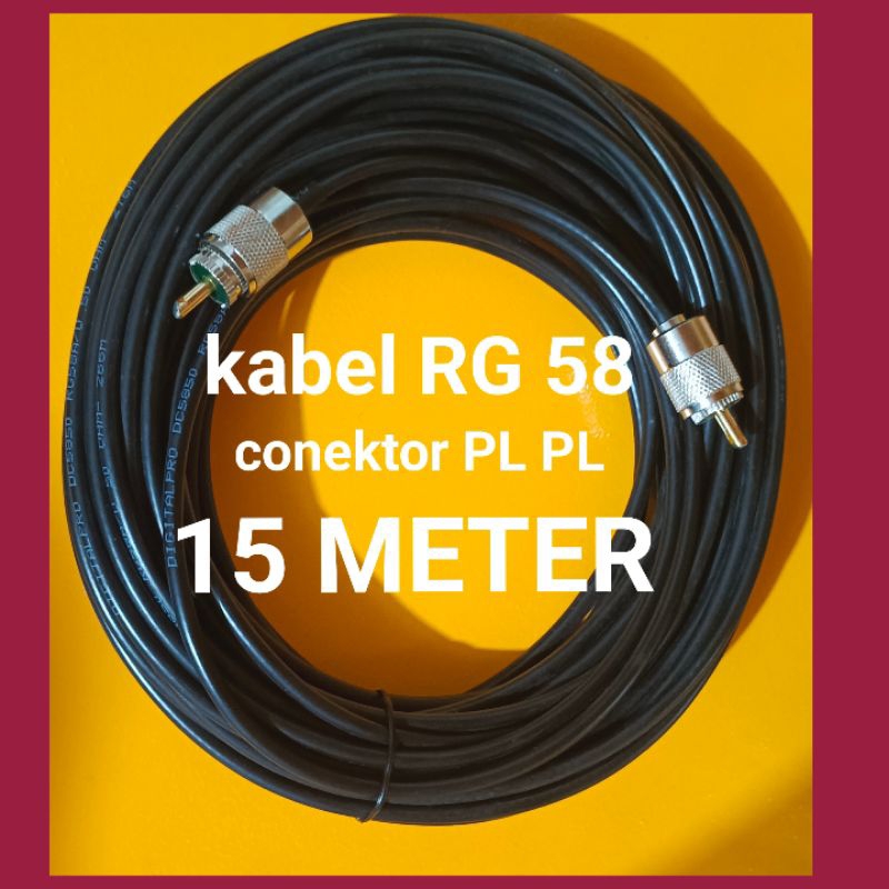 Jual Kabel Antena RG 58 ukuran 15 Meter sudah terpasang conektor PL PL ...