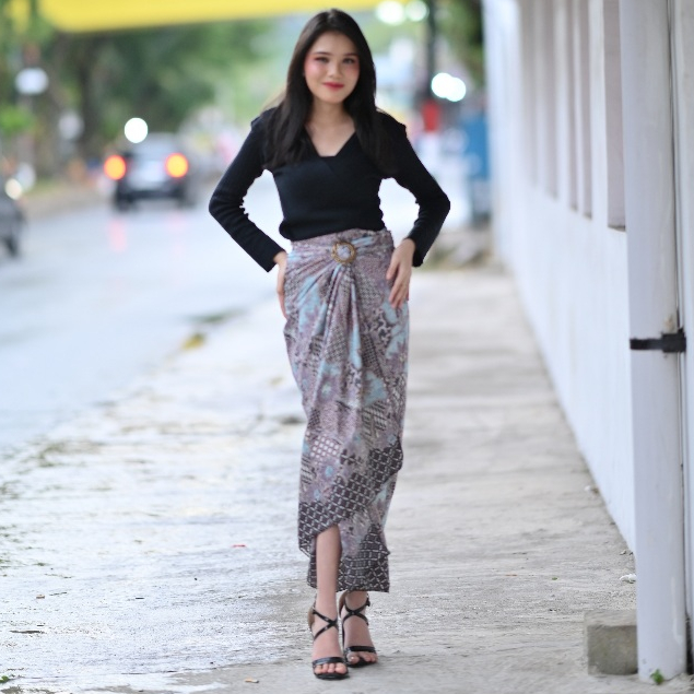 Jual Rok wanita modern kekinian kasual trendi rok lilit batik tali