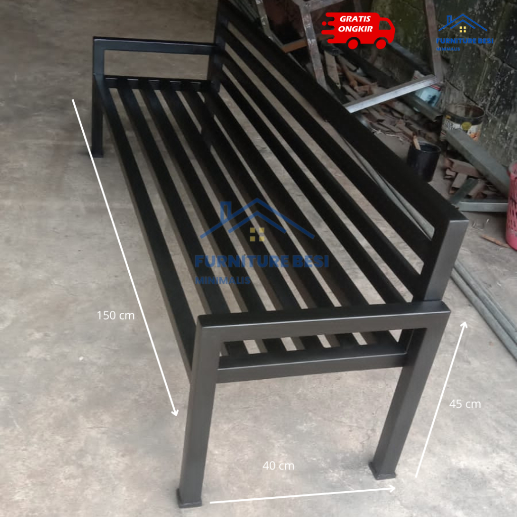 Jual kursi besi panjang / bangku teras minimalis | Shopee Indonesia