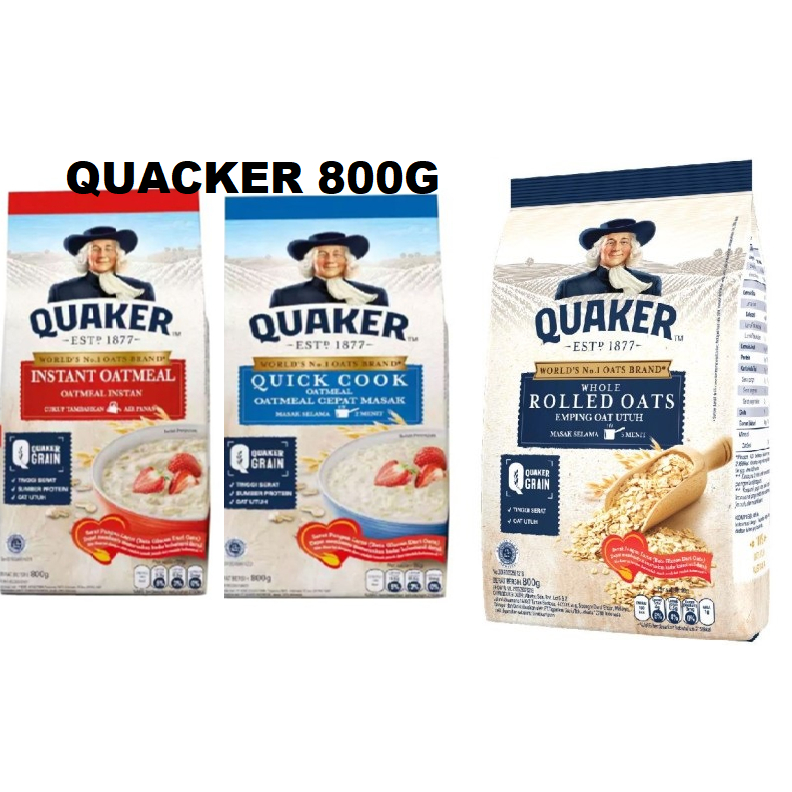 Jual QUAKER INSTANT / QUICK COOK / ROLLED OATS OATMEAL 800 gram ...