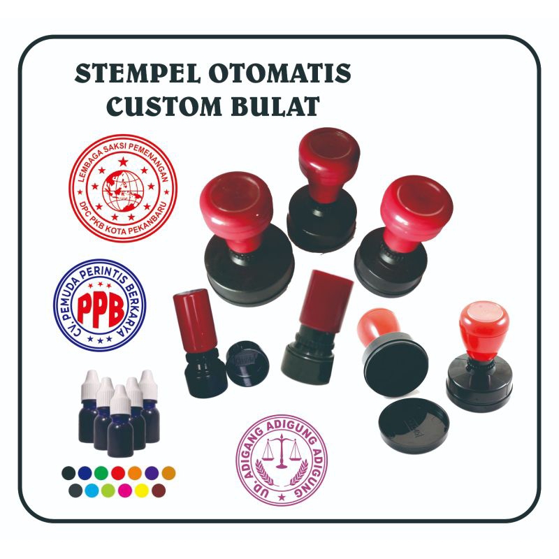 Jual Stempel custom,cap,Stempel Otomatis Bulat custom/cap | Shopee ...