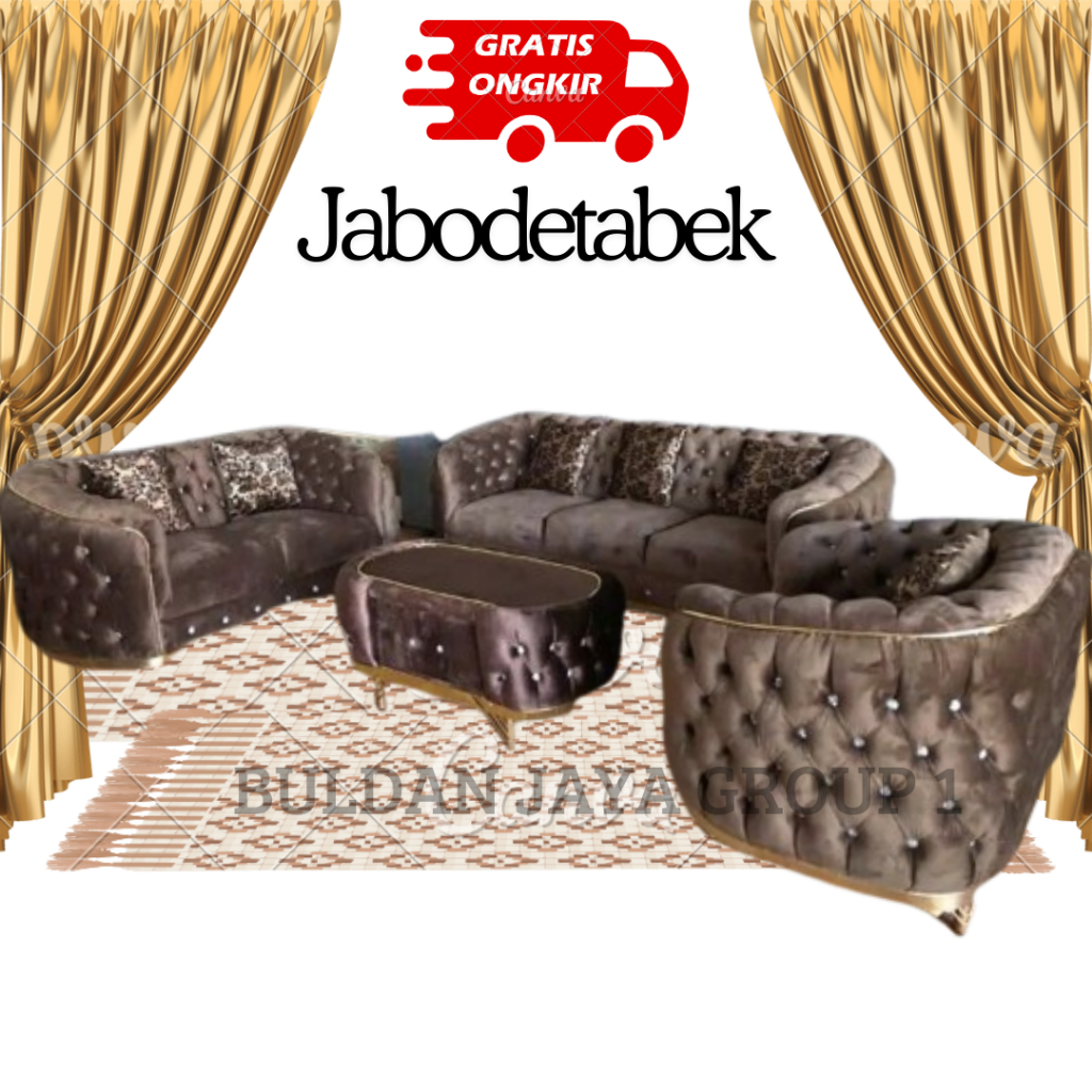 Jual Sofa Seribu Kancing 1000 Ruang Tamu Terbaru Mewah Elegan1 Set Meja