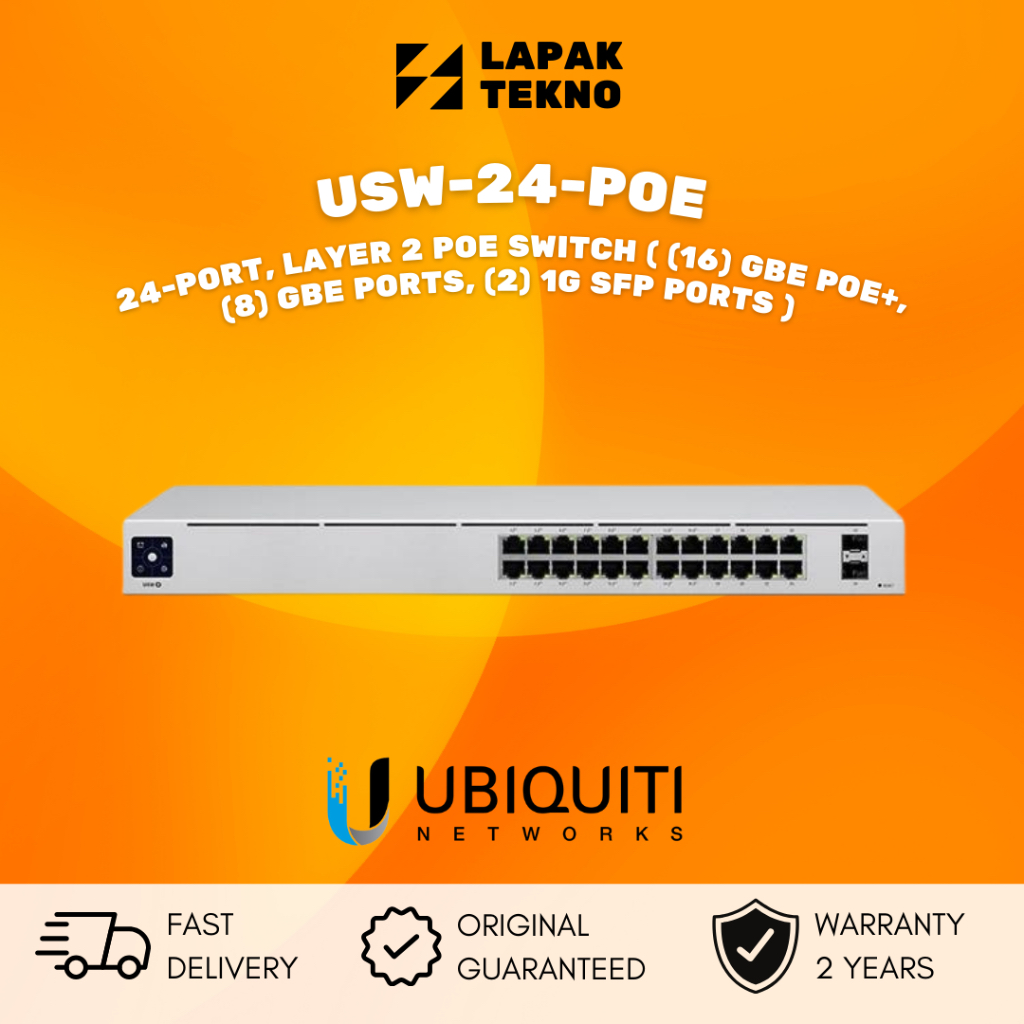 Jual UBIQUITI USW-24-POE UBNT UNIFI 24 port Gigabit PoE with 2 SFP ...