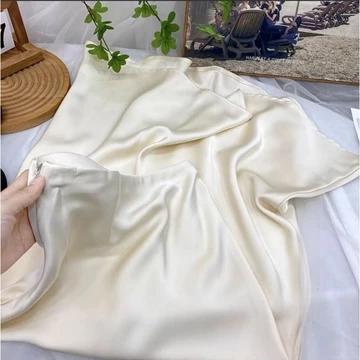 Bj Po 9902 White Long Satin Skirt Rok Panjang Satin Bkk Satin Skirt Rok Intu 9901