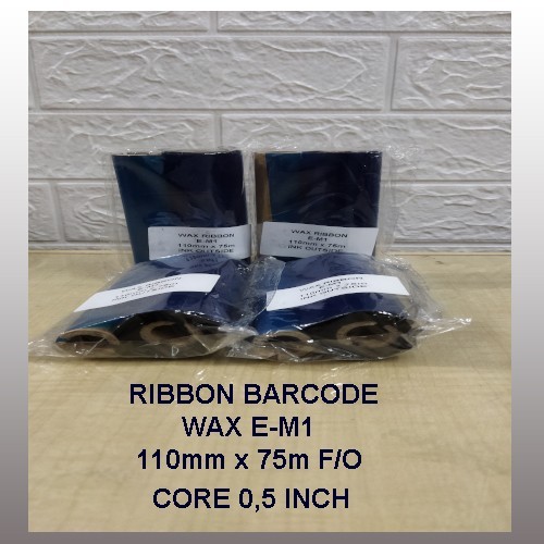 Jual THERMAL RIBBON BARCODE UK 110mm x 75m E-M1 1/2 inch core | Shopee ...