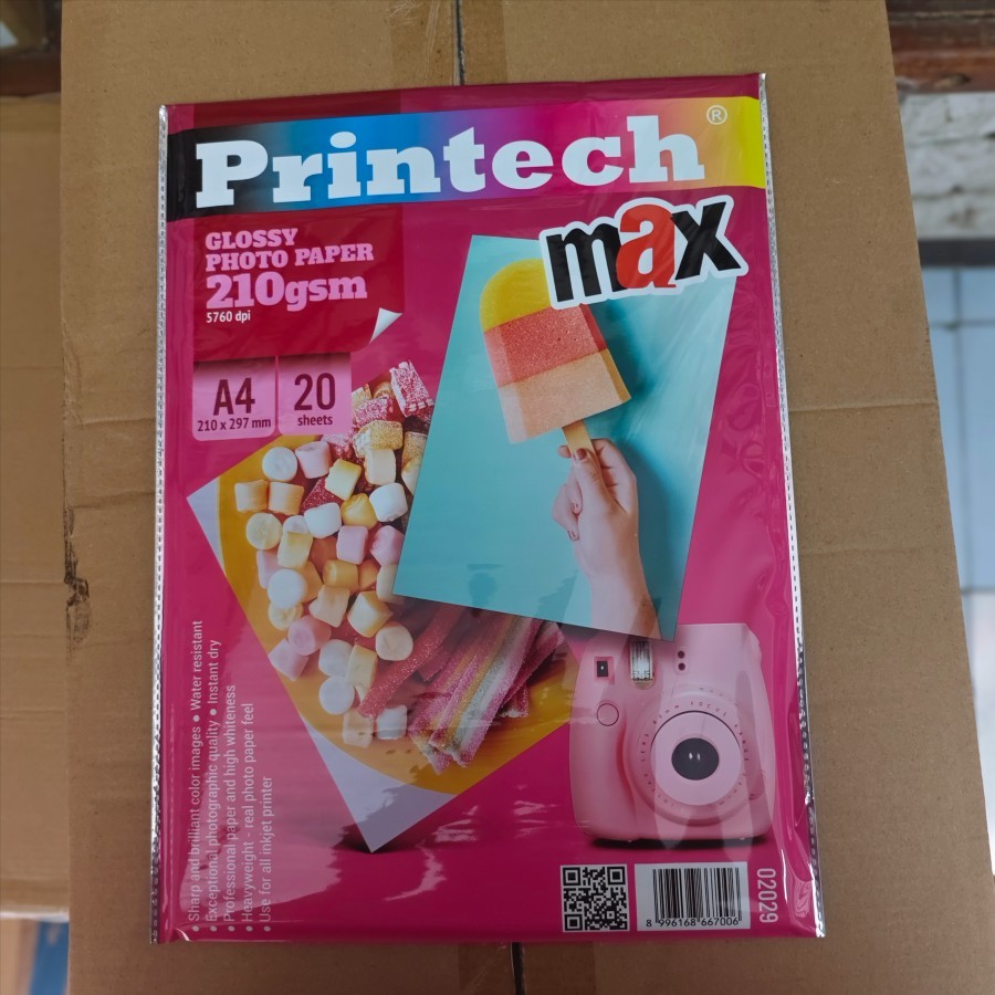 Jual Kertas Foto Printech Max Photo Paper Super Glossy 210 Gsm A4 1