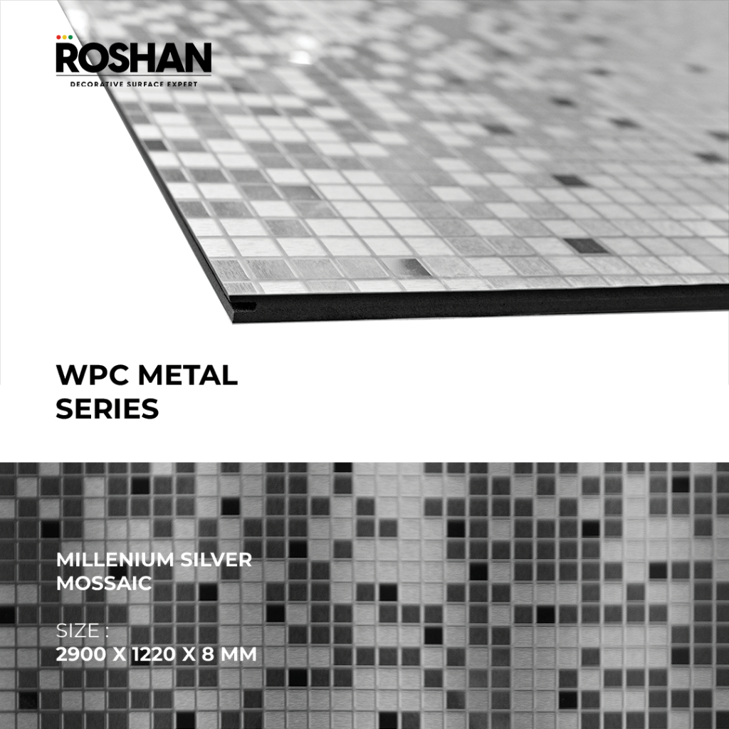 Jual WALL PANEL WPC ROSHAN 2.90 M x 1.22 M - MILLENIUM SILVER MOSSAIC ...