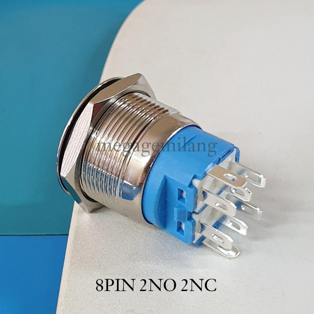 Jual Saklar pencet 22 mm | push ON OFF stainless 22 mm plus Led ...