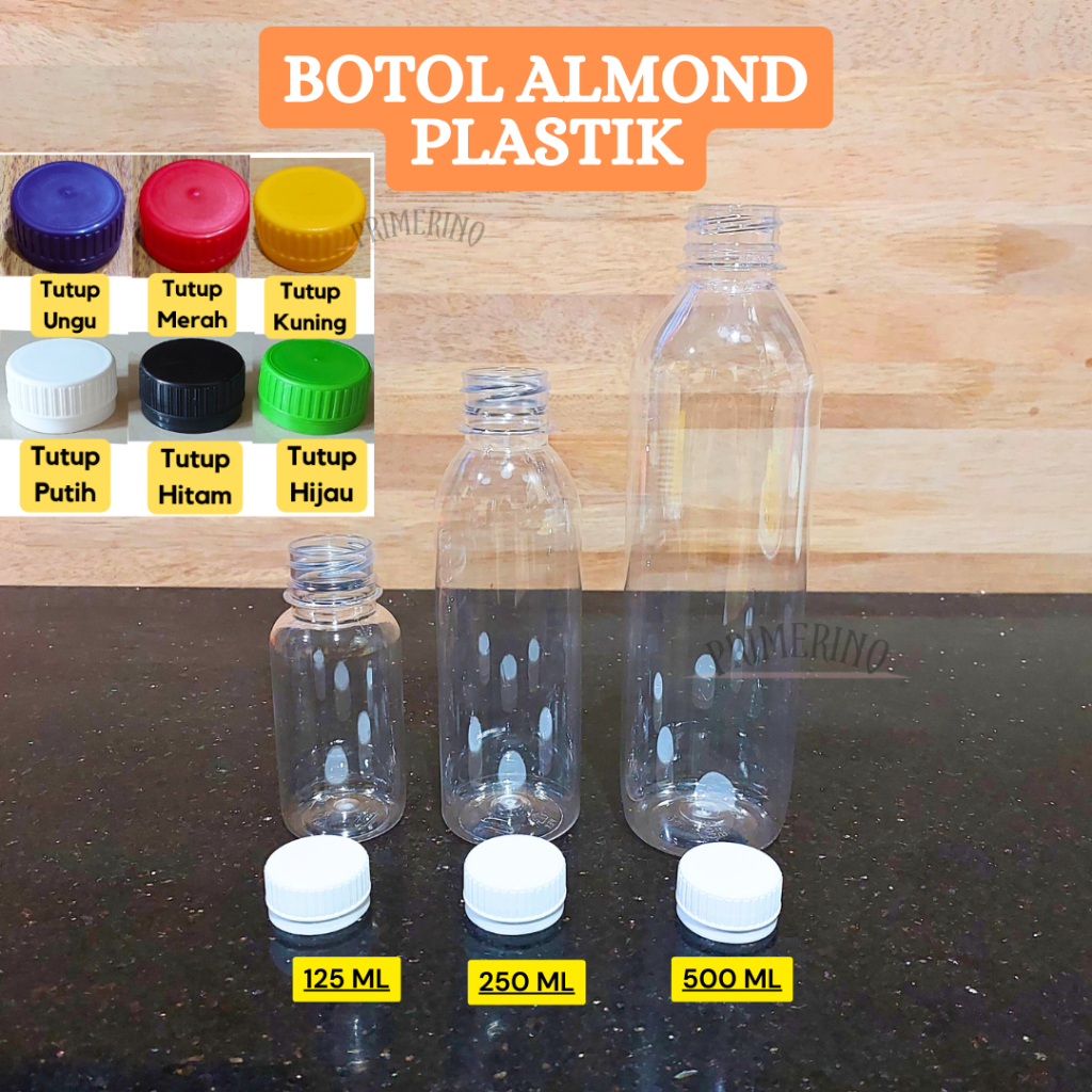 Jual BOTOL ALMOND 125 ML / 250 ML / 500 ML / BOTOL PLASTIK / BOTOL KOPI ...