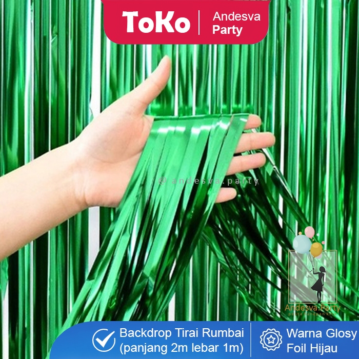 Jual tirai foil rumbai pesta / backdrop foil rumbai / background foil ...