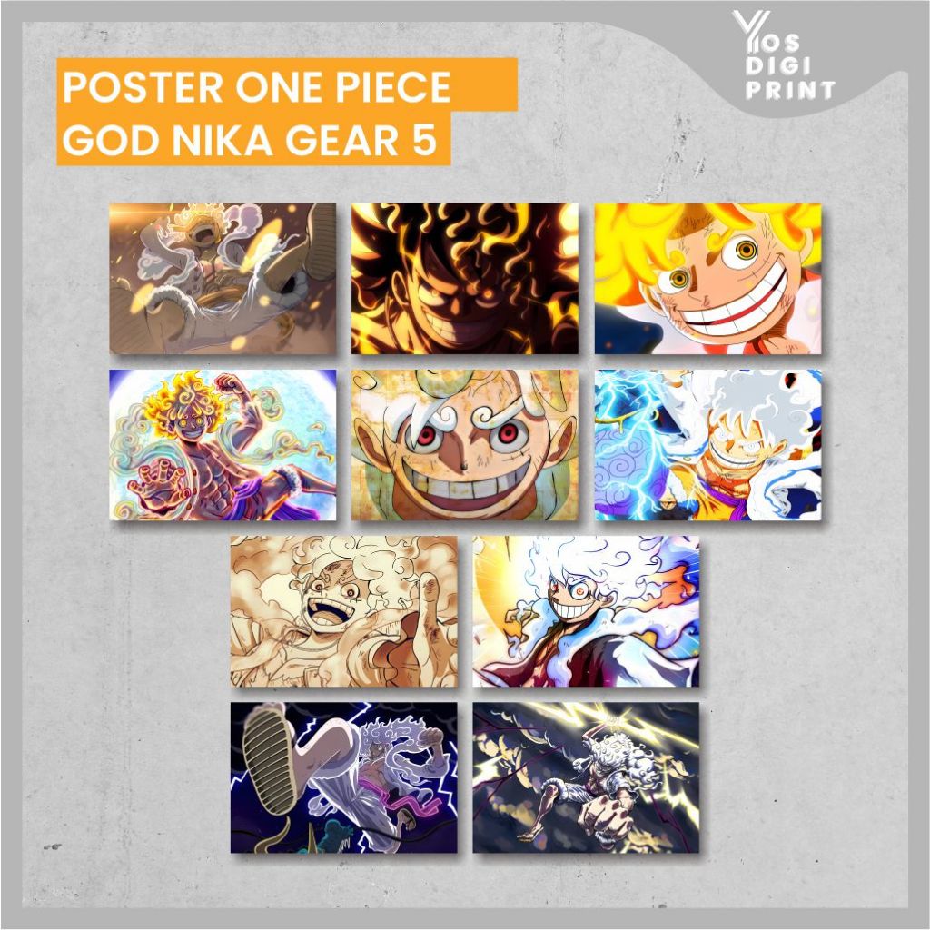 Jual Poster One Piece Gear 5 Luffy, Hiasan Dinding Kamar Anime Kualitas