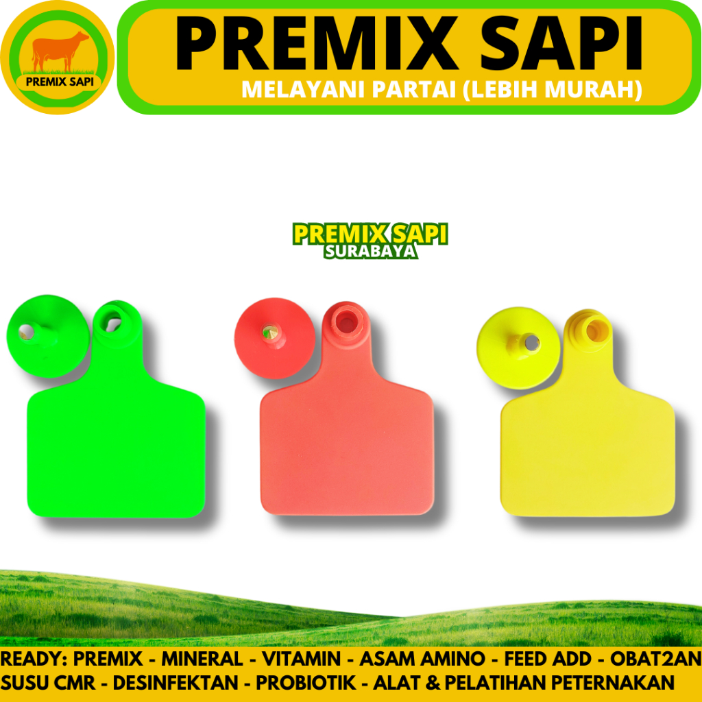 Jual EAR TAG SAPI POLOS LARGE (6x7cm) 1 PCS - EARTAG LARGE POLOS Eartag ...