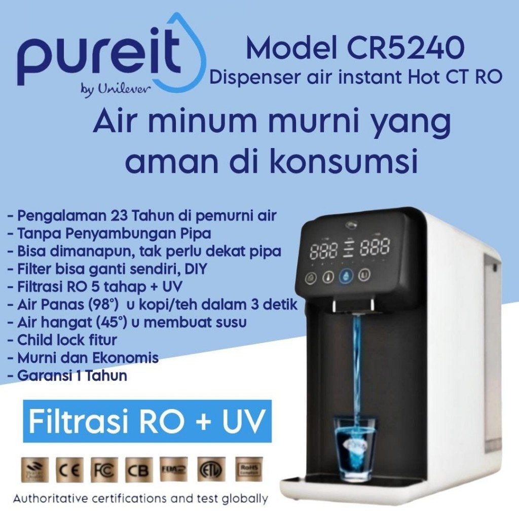 Jual jual unilever /Pureit Dispenser Air Instan Hot CT RO CR5240 ...