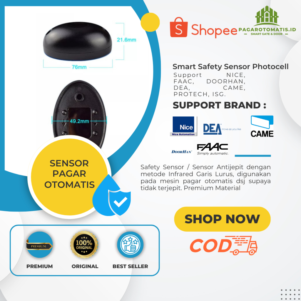 Jual Sensor Mesin Pagar Kanopi Otomatis Photocell Single beam | Shopee ...