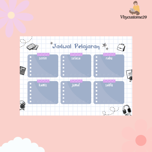 Jual CUSTOM JADWAL PELAJARAN - Weekly planner / weekly schedule ...