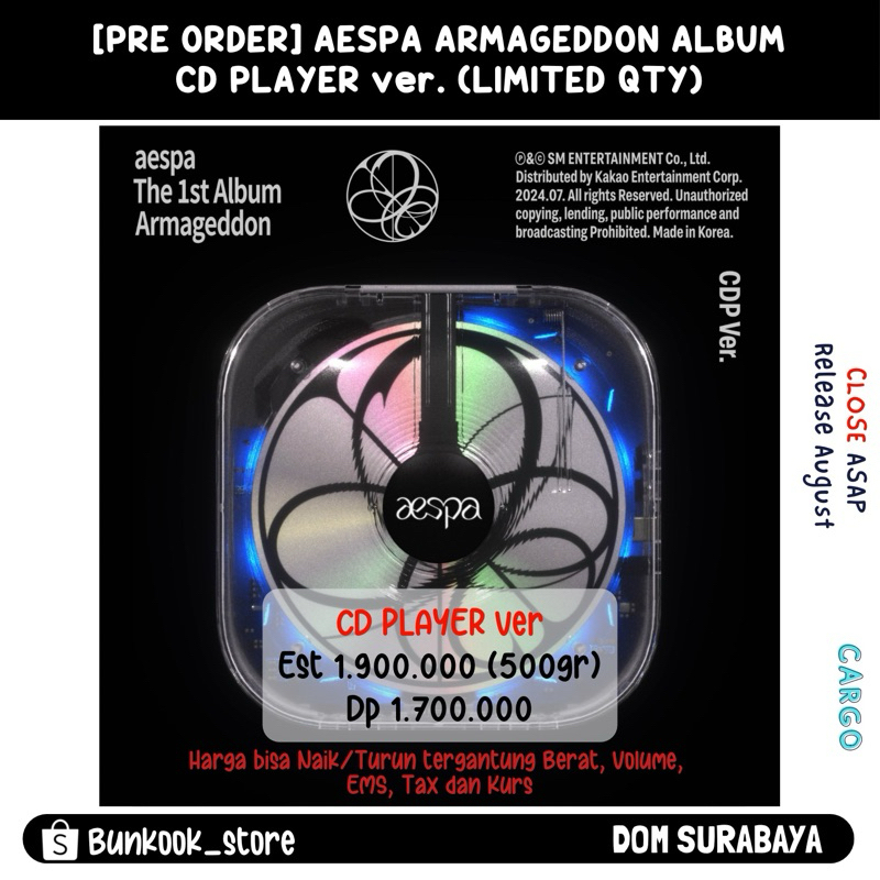 Jual [PRE ORDER] AESPA ‘Armageddon’ CD PLAYER ver The 1st Full Album