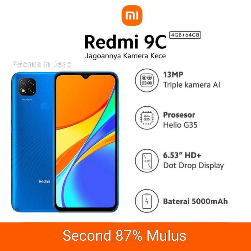 Jual Xiaomi REDMI 9C (Second Like New 77%) | Shopee Indonesia