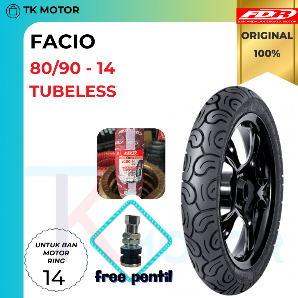 Jual BAN FDR Facio 80/90 - 14 Tubeless ( ORI ) | Shopee Indonesia