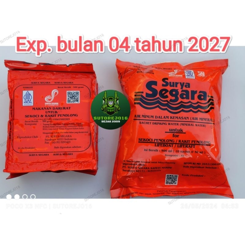 Jual paket makanan minuman darurat MRE ransum tni biscuit & drinking ...