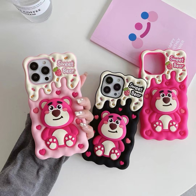 Jual [ CASE 3D LOTSO BEAR ]CASE PREMIUM 3D BONEKA TIMBUL POP SOCKET ...