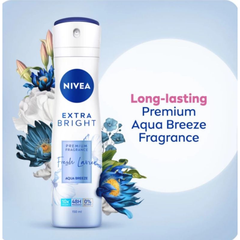 Jual NIVEA Deodorant Spray Extra Bright Premium Fragrance Fresh Lavier ...