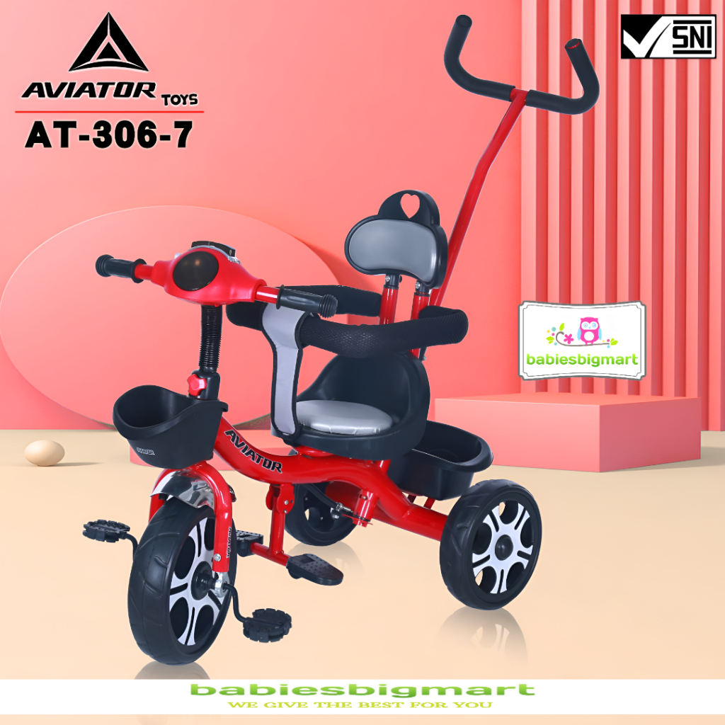 Jual Sepeda Anak Roda 3 Anak Tiga Tricycle Aviator AT 306-7 Dorongan