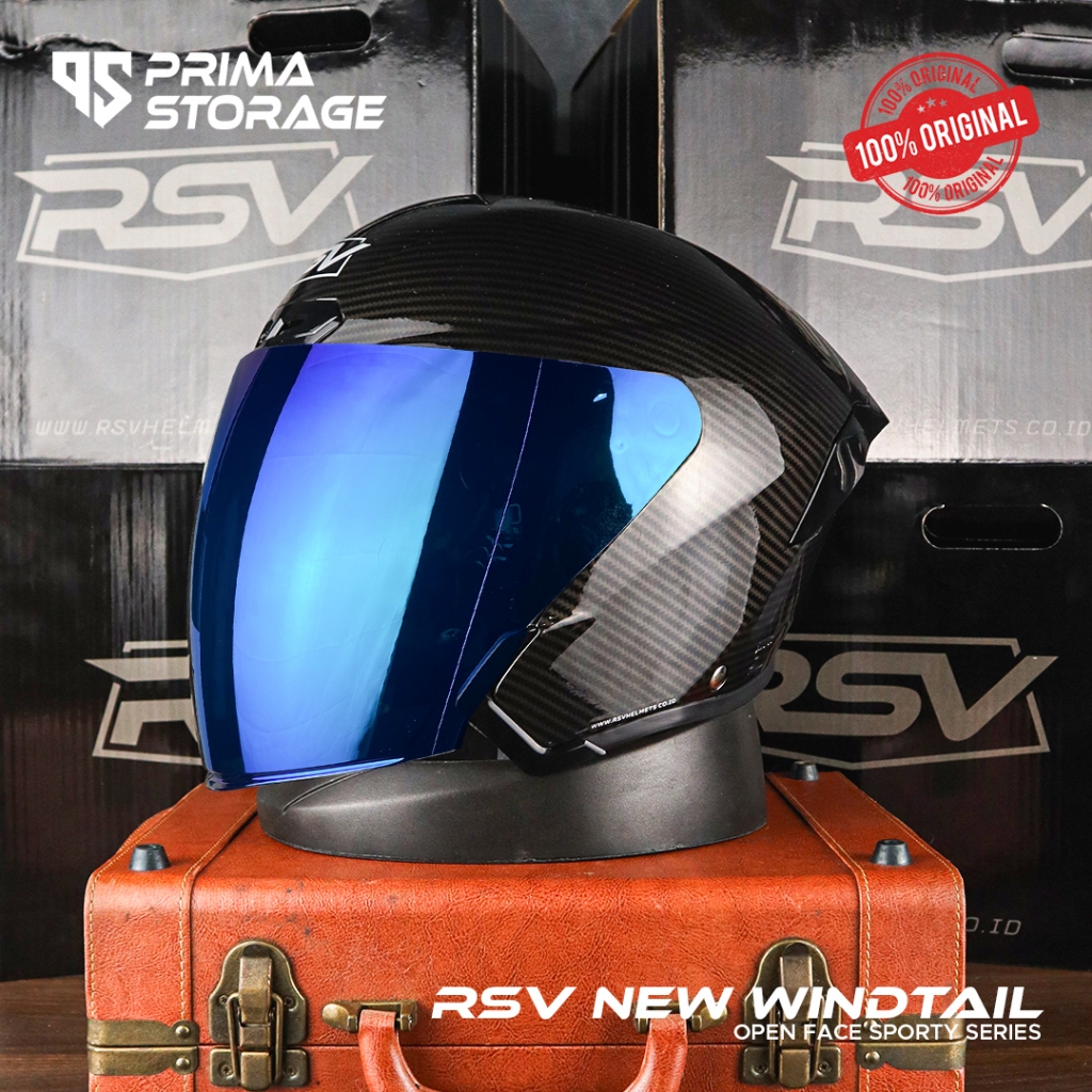 Jual Helm Rsv New Windtail Carbon Glossy Helm Half Face Helm Rsv Windtail Shopee Indonesia