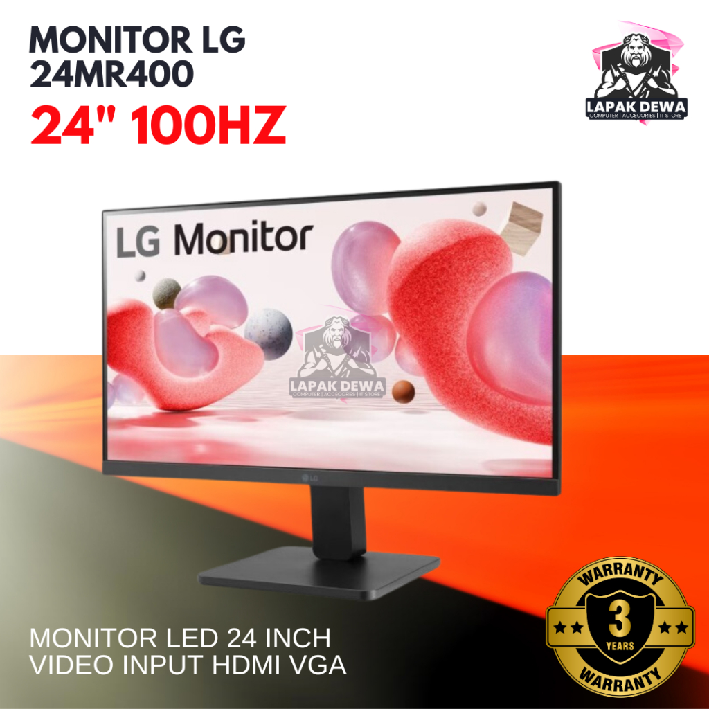 Jual Monitor LG 24MR400 24 inch FHD 100Hz AMD FreeSync Resmi 3TH ...