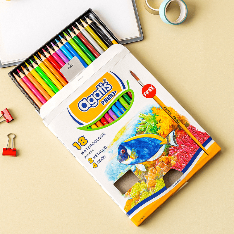 Jual AGATIS Prime Pensil Warna Watercolor isi 18pcs | Shopee Indonesia
