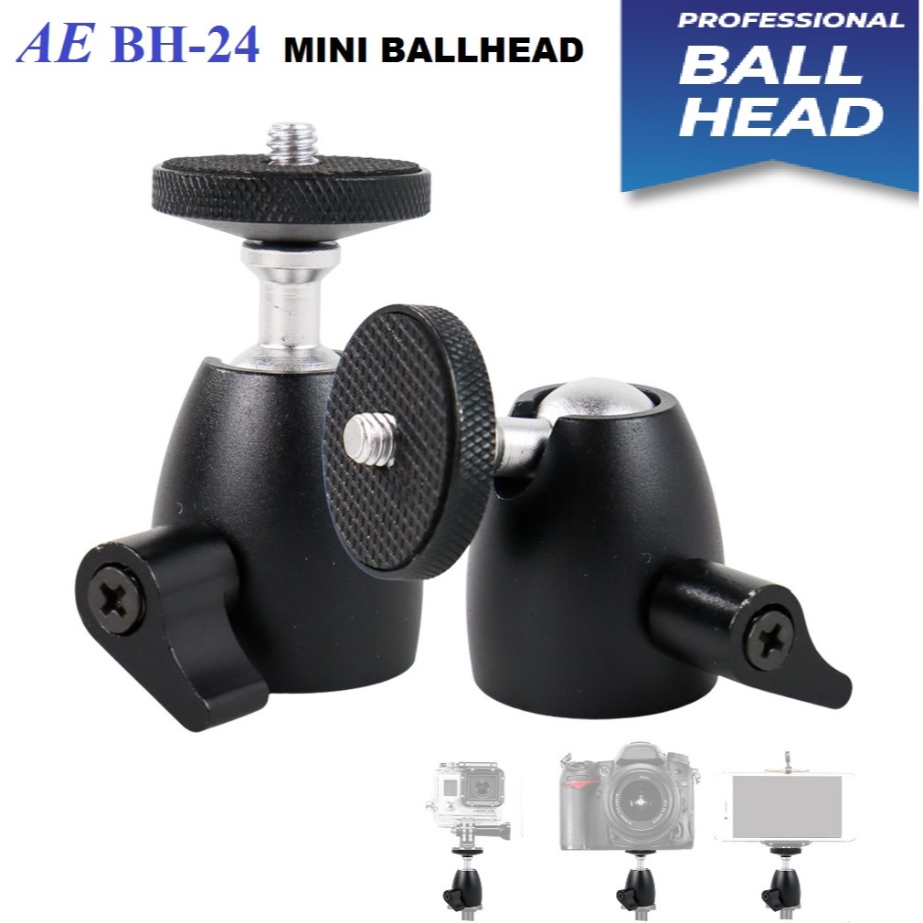 Jual AE BH-24 Mini BallHead ballhead for Tripod Monopod Kamera | Shopee ...
