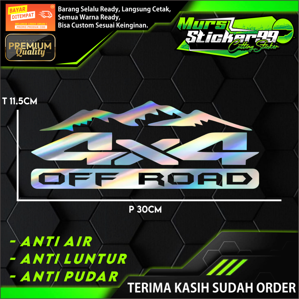 Jual Sticker Cutting 4x4 OFF ROAD ADA GUNUNG NYA Cocok Buat Kendaraan ...